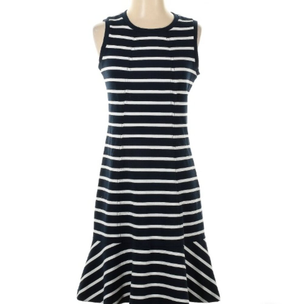Banana Republic Nacy and White Sleeveless Dress - NWT